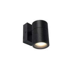 QAZQA Industriële buiten wandlamp zwart IP44 - Vigo