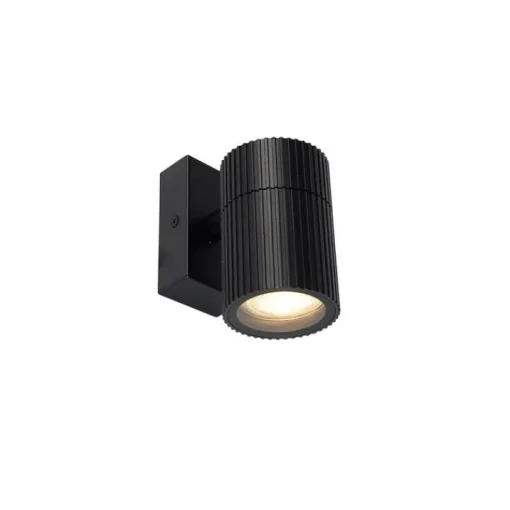 QAZQA Industriële buiten wandlamp zwart IP44 - Vigo