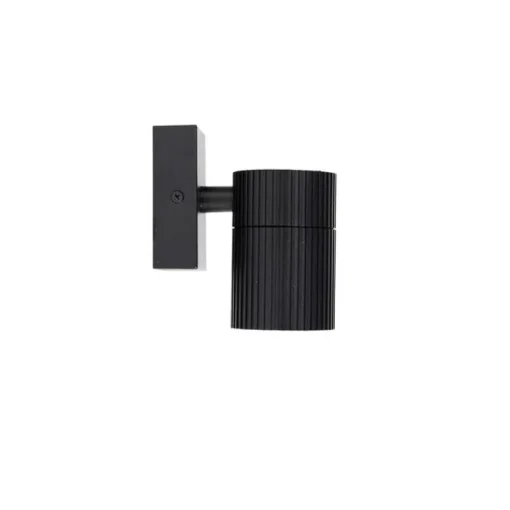 QAZQA Industriële buiten wandlamp zwart IP44 - Vigo