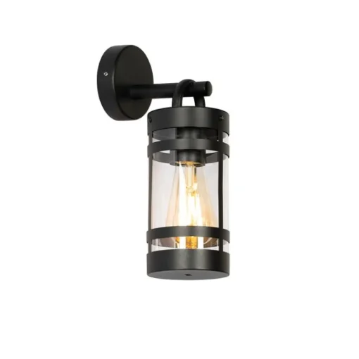 QAZQA Industriële buiten wandlamp zwart IP44 - Ruben