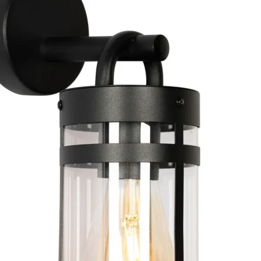 QAZQA Industriële buiten wandlamp zwart IP44 - Ruben