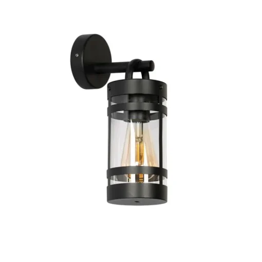 QAZQA Industriële buiten wandlamp zwart IP44 - Ruben