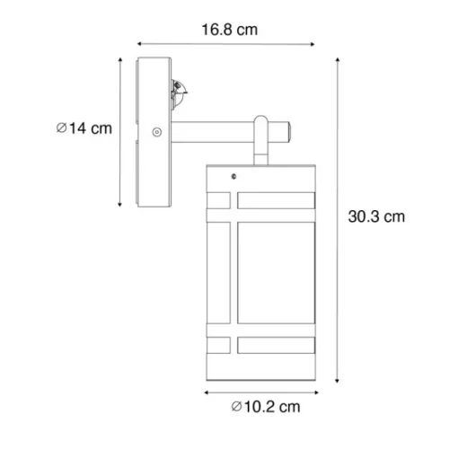 QAZQA Industriële buiten wandlamp zwart IP44 - Ruben