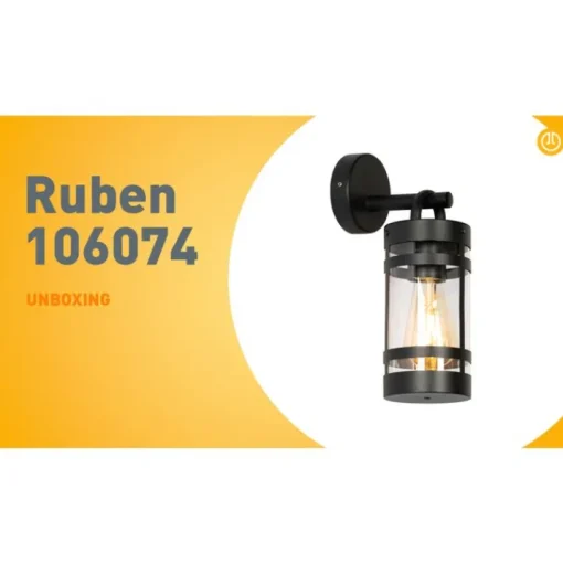 QAZQA Industriële buiten wandlamp zwart IP44 - Ruben