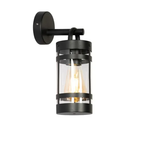 QAZQA Industriële buiten wandlamp zwart IP44 - Ruben