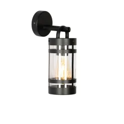 QAZQA Industriële buiten wandlamp zwart IP44 - Ruben