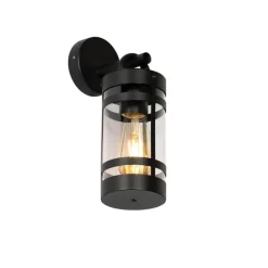 QAZQA Industriële buiten wandlamp zwart IP44 - Ruben