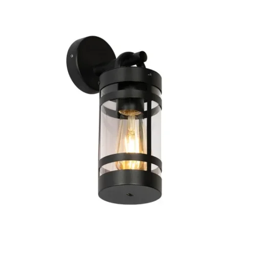 QAZQA Industriële buiten wandlamp zwart IP44 - Ruben