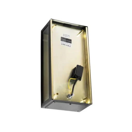 QAZQA Industriële buiten wandlamp zwart met goud IP44 - Rotterdam