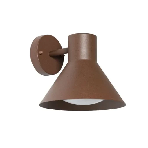 QAZQA Industriële buitenwandlamp roestbruin kegel IP44 - Natas
