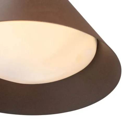 QAZQA Industriële buitenwandlamp roestbruin kegel IP44 - Natas