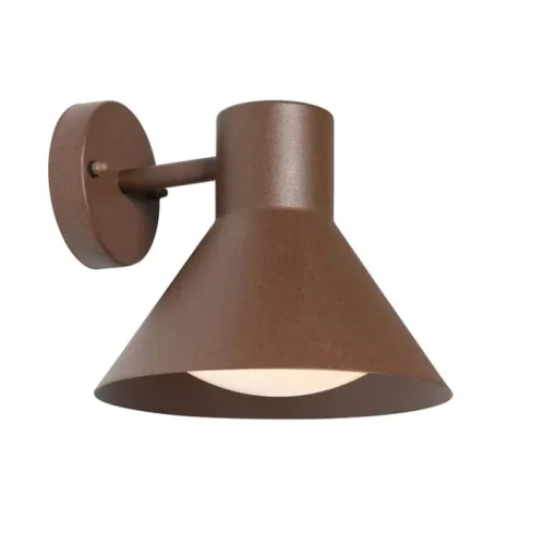 QAZQA Industriële buitenwandlamp roestbruin kegel IP44 - Natas
