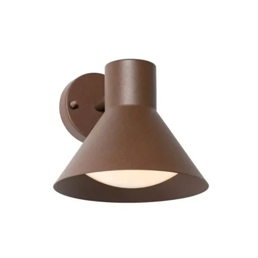 QAZQA Industriële buitenwandlamp roestbruin kegel IP44 - Natas