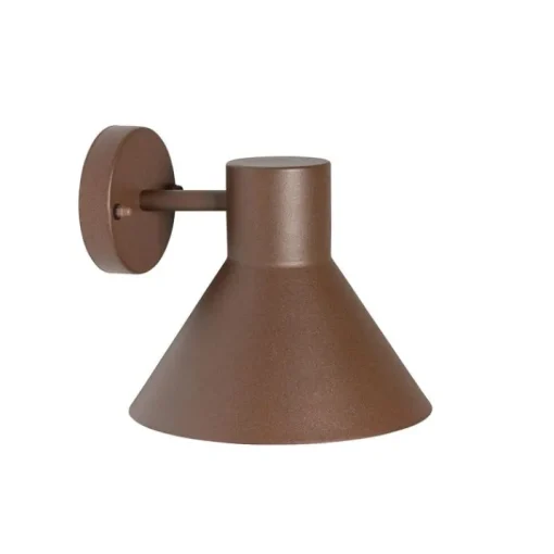 QAZQA Industriële buitenwandlamp roestbruin kegel IP44 - Natas