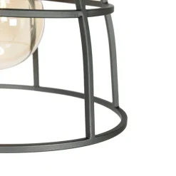 QAZQA Industriële hanglamp hout met donkergrijs 3-lichts - Arthur