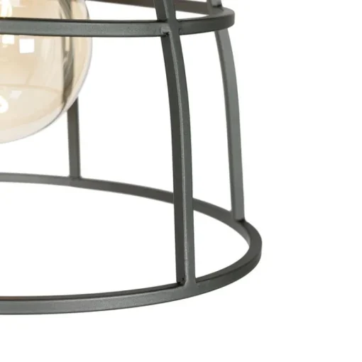 QAZQA Industriële hanglamp hout met donkergrijs 3-lichts - Arthur