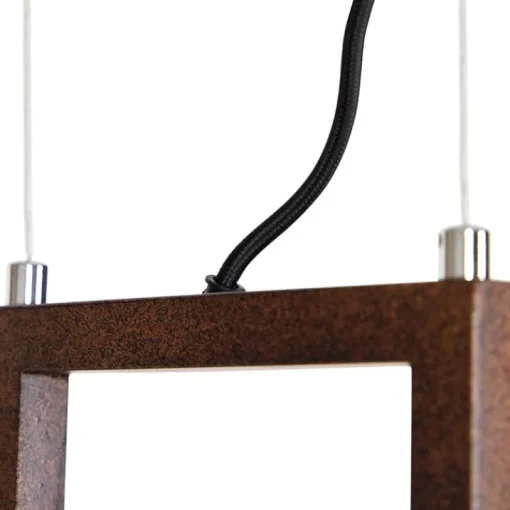 QAZQA Industriële hanglamp roestbruin met rek 4-lichts - Cage Rack