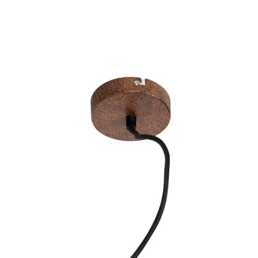 QAZQA Industriële hanglamp roestbruin met rek 4-lichts - Cage Rack