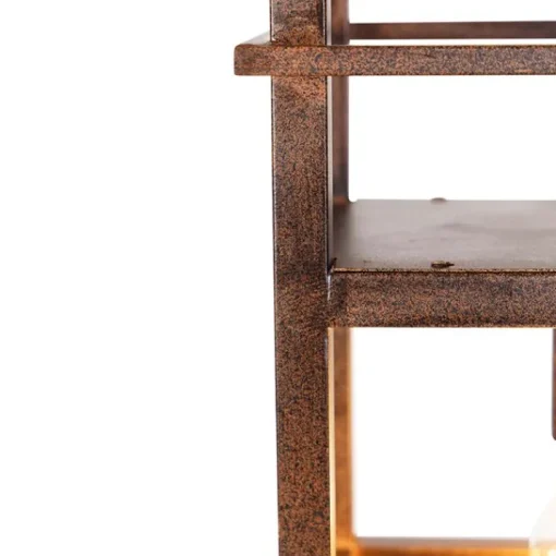 QAZQA Industriële hanglamp roestbruin met rek 4-lichts - Cage Rack