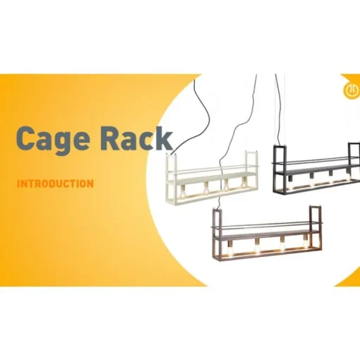 QAZQA Industriële hanglamp roestbruin met rek 4-lichts - Cage Rack