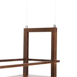 QAZQA Industriële hanglamp roestbruin met rek 4-lichts - Cage Rack