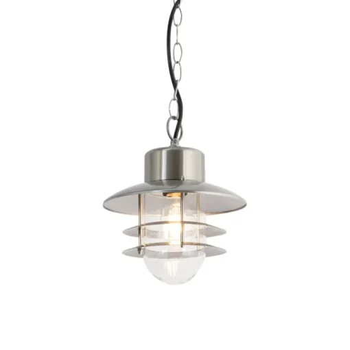 QAZQA Industriële hanglamp staal IP44 - Shell
