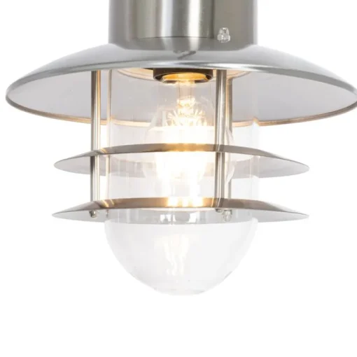QAZQA Industriële hanglamp staal IP44 - Shell