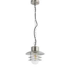 QAZQA Industriële hanglamp staal IP44 - Shell