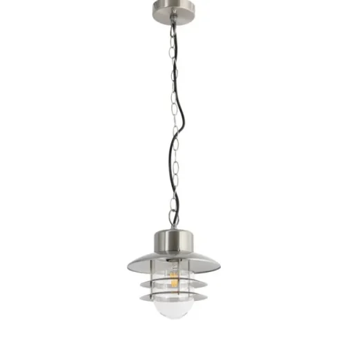 QAZQA Industriële hanglamp staal IP44 - Shell