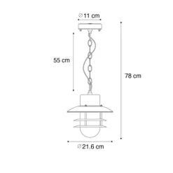 QAZQA Industriële hanglamp staal IP44 - Shell