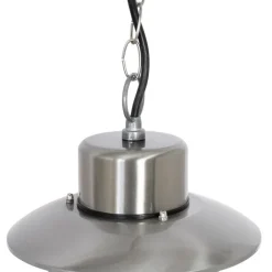 QAZQA Industriële hanglamp staal IP44 - Shell