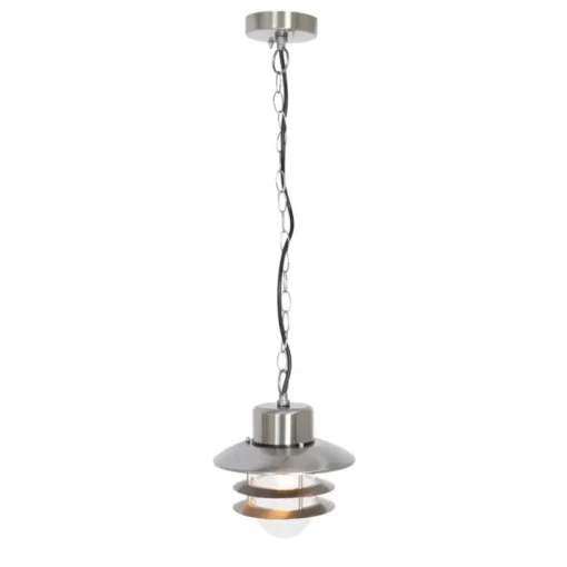 QAZQA Industriële hanglamp staal IP44 - Shell