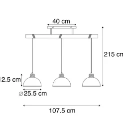 Trio Leuchten Industriële hanglamp staal 3-lichts - Arti