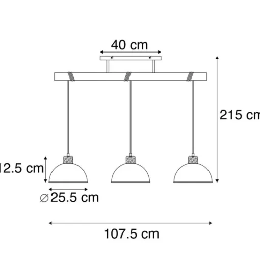 Trio Leuchten Industriële hanglamp staal 3-lichts - Arti