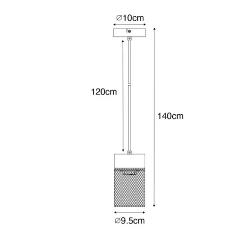 QAZQA Industriële hanglamp zwart - Jim