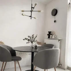 QAZQA Industriële hanglamp zwart en goud 78 cm 6-lichts - Sydney