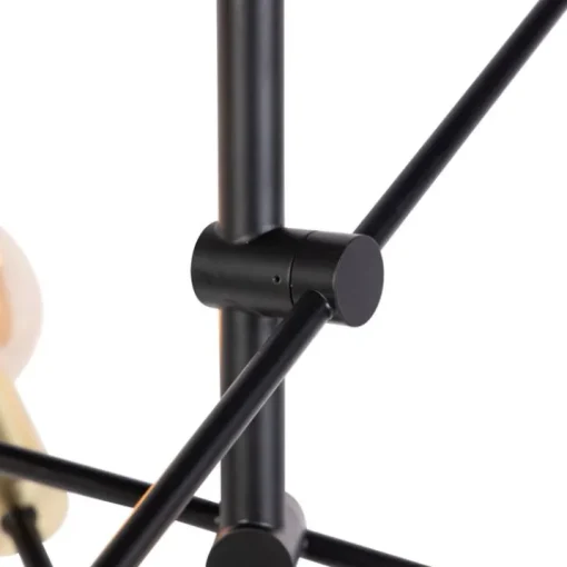 QAZQA Industriële hanglamp zwart en goud 78 cm 6-lichts - Sydney