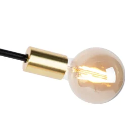 QAZQA Industriële hanglamp zwart en goud 78 cm 6-lichts - Sydney