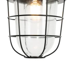 QAZQA Industriële hanglamp zwart met glas - Cabin