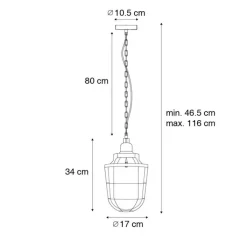 QAZQA Industriële hanglamp zwart met glas - Cabin