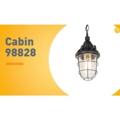 QAZQA Industriële hanglamp zwart met glas - Cabin