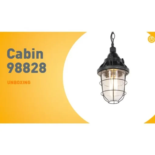 QAZQA Industriële hanglamp zwart met glas - Cabin