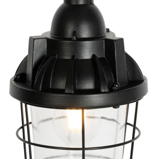 QAZQA Industriële hanglamp zwart met glas - Cabin
