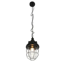 QAZQA Industriële hanglamp zwart met glas - Cabin
