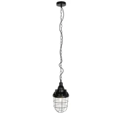 QAZQA Industriële hanglamp zwart met glas - Cabin
