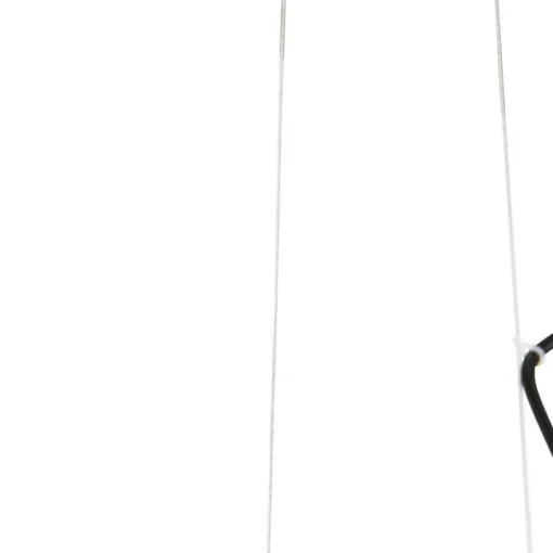 QAZQA Industriële hanglamp zwart met hout en rek 4-lichts - Cage Rack