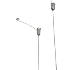 QAZQA Industriële hanglamp zwart met hout en rek 4-lichts - Cage Rack