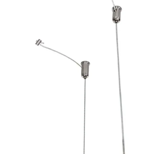 QAZQA Industriële hanglamp zwart met hout en rek 4-lichts - Cage Rack