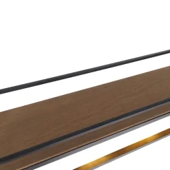 QAZQA Industriële hanglamp zwart met hout en rek 4-lichts - Cage Rack