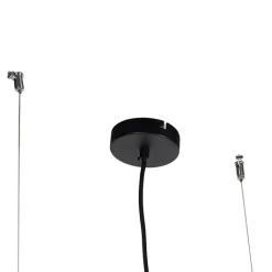 QAZQA Industriële hanglamp zwart 118 cm met gaas 4-lichts - Cage